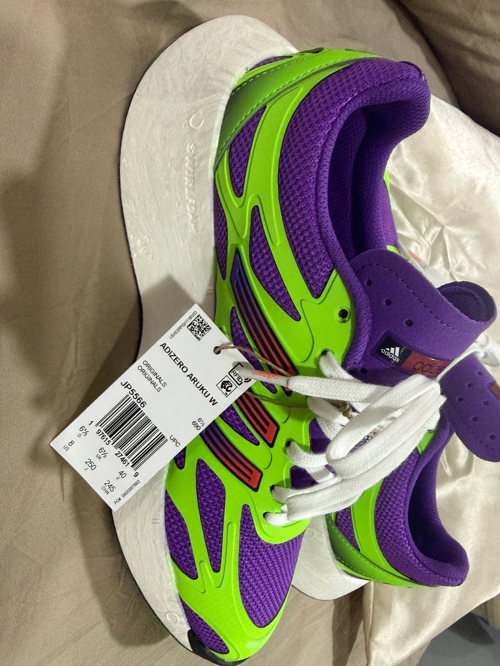 Adidas AdizeroAruku NEW Purple & Neon Green Performance Running Shoes Size 8 $95